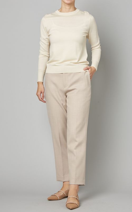 ウールダブルクロスクロップドパンツ