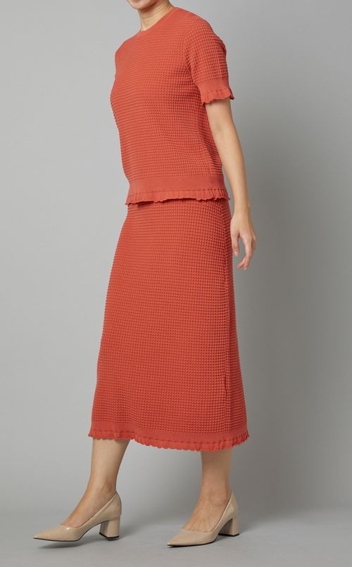 フリルスリムニットスカート