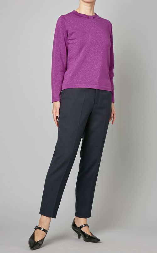 ラメニットリボンプルオーバー