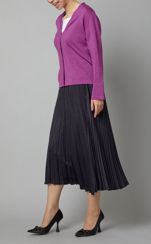 ラメニットVネックカーディガン