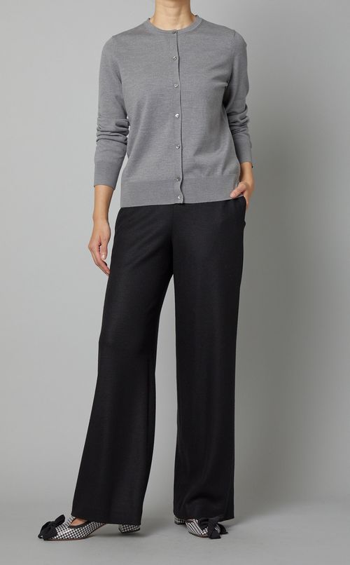 ウールクルーネックカーディガン