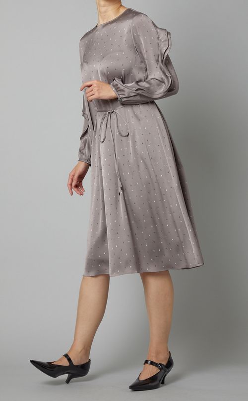 フリルディティールプリントワンピース