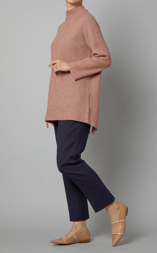 ハイネックチュニックニット