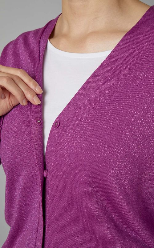 ラメニットVネックカーディガン