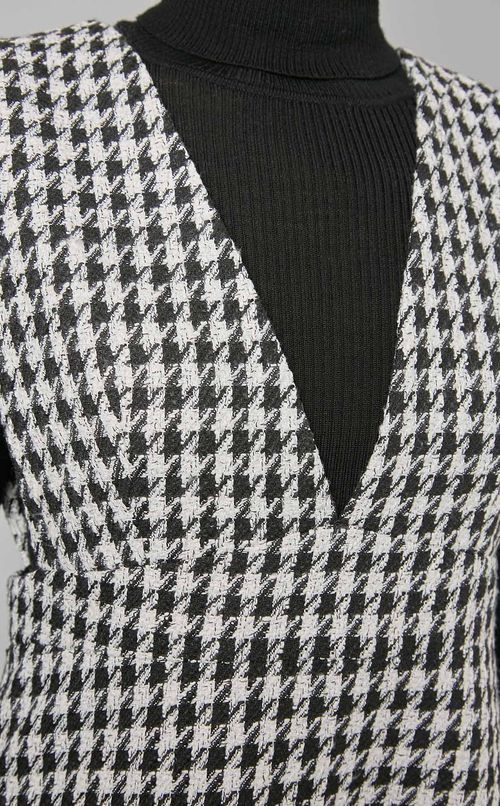 ツイードロングジャンパードレス