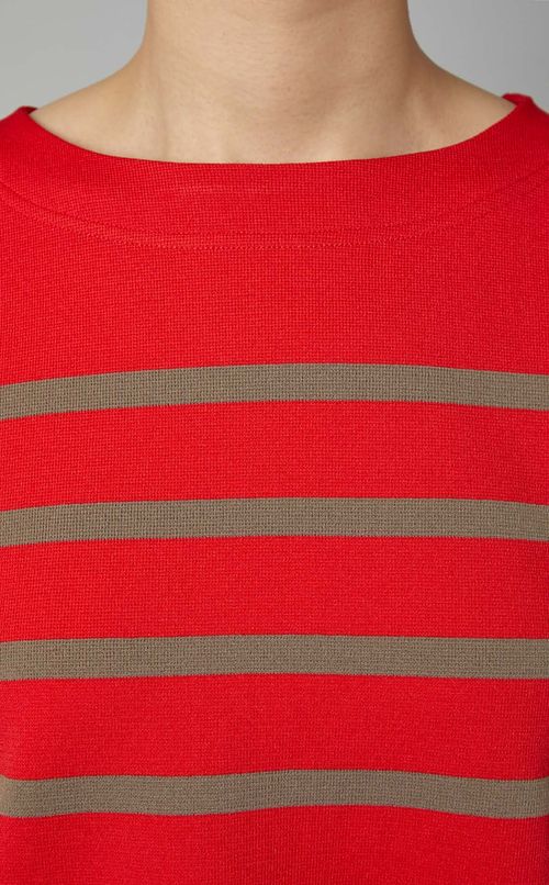 ボーダーフレアスリーブプルオーバー