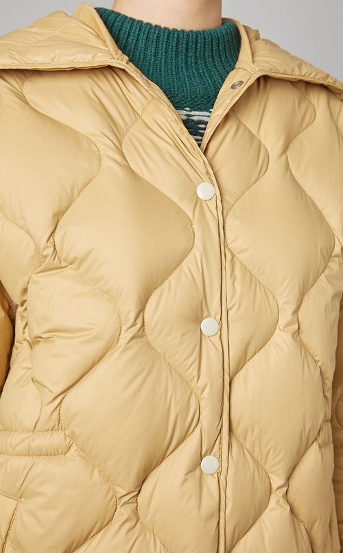 キルティングフーディーコート