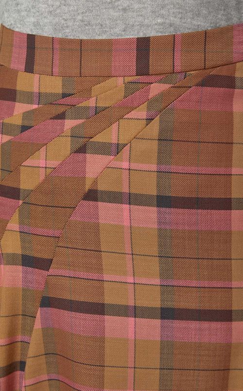 チェック柄ドレープスカート