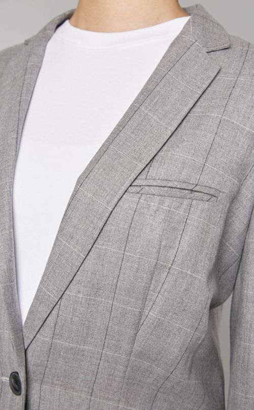 チェックシングルテーラードジャケット