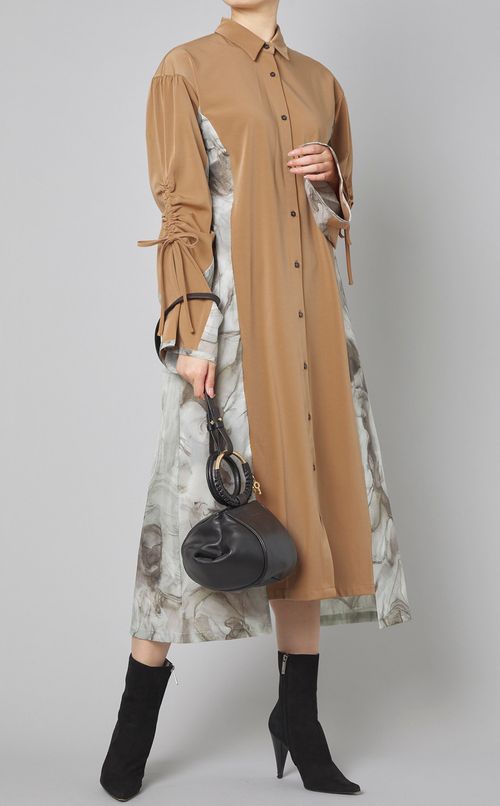 サークルハンドルレザーショルダーバッグ