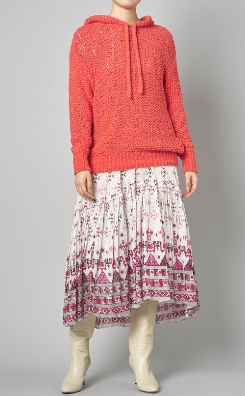 コットンナイロンフーディニット