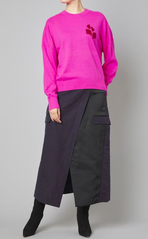 バイカラーラップカーゴスカート