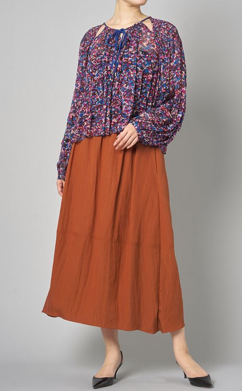 プリントスモックブラウス