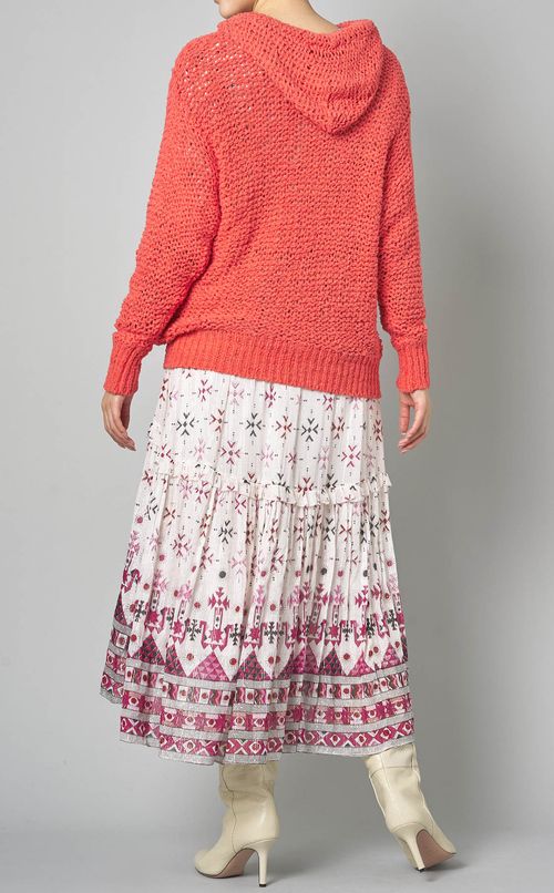 コットンナイロンフーディニット