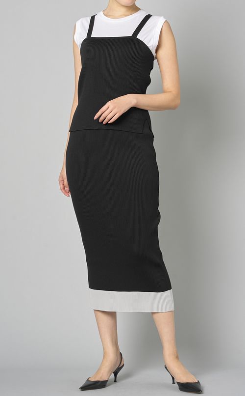 リブニットキャミソールスカートセット