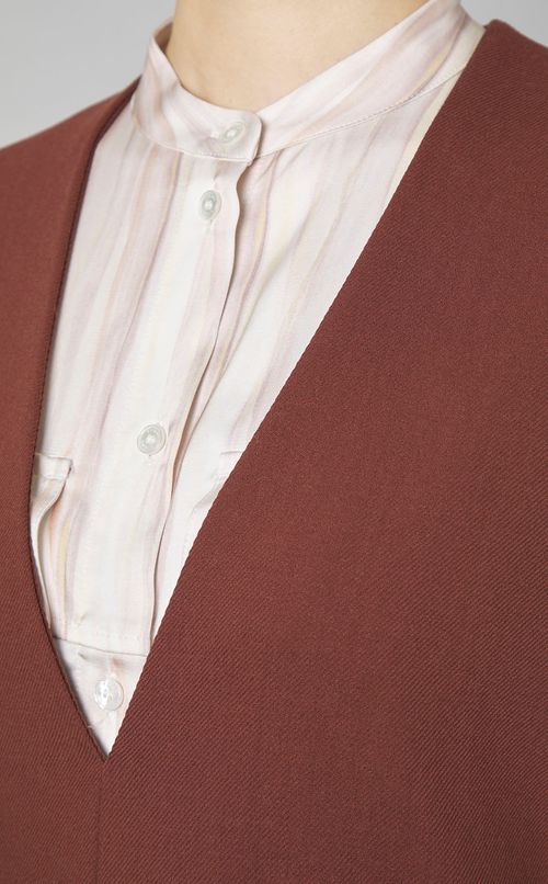 ウールVネックバックラインワンピース