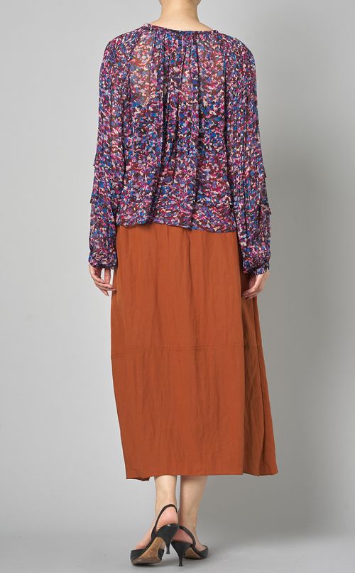 プリントスモックブラウス