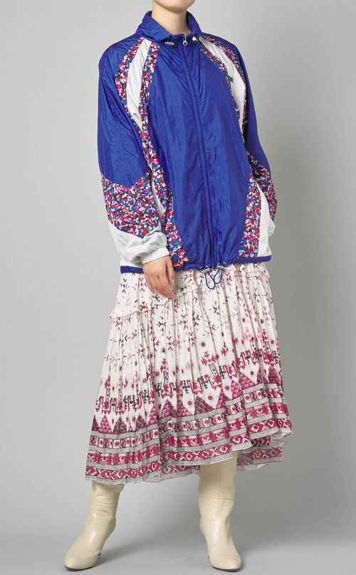 プリントスモックロングワンピース