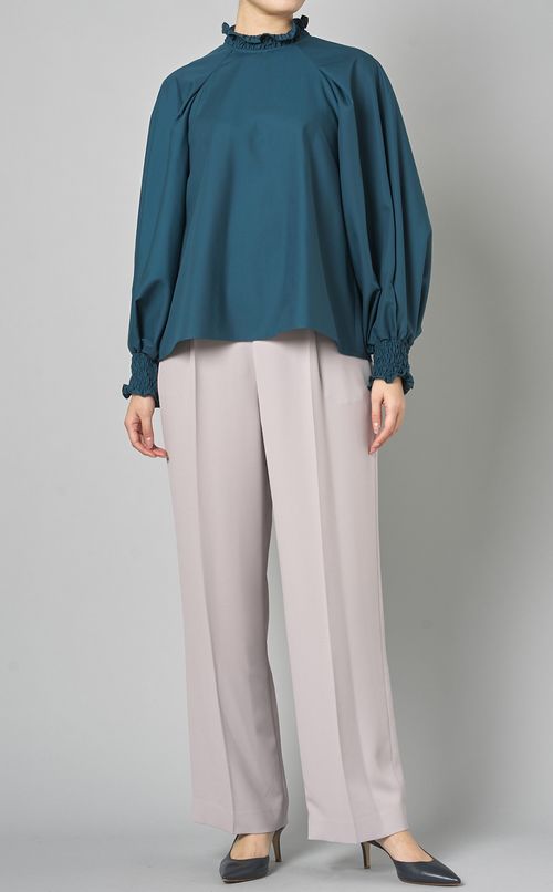 ジョーゼットタックストレートパンツ