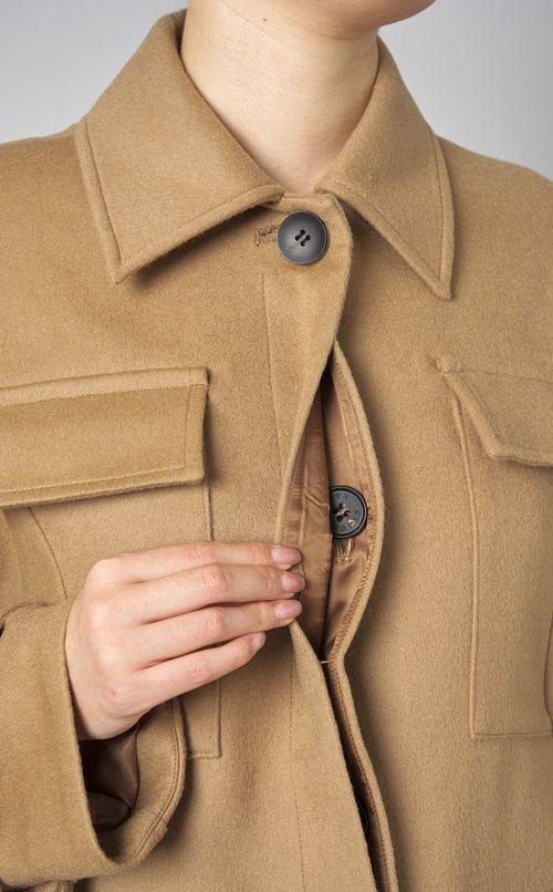 ウールビッグポケッ卜ジャケットコート