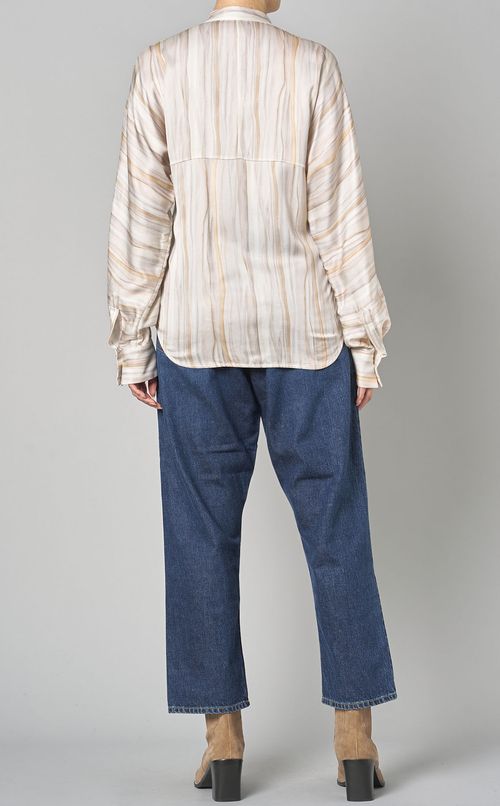 マーブルプリントドレープシャツ