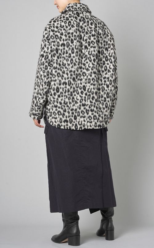 レオパードプリント中綿シャツブルゾン