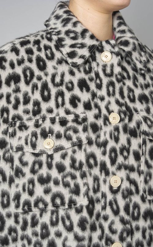 レオパードプリント中綿シャツブルゾン