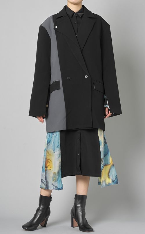 マーブルペイントパネルワンピース