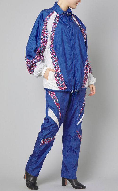 カラーブロックナイロンブルゾン