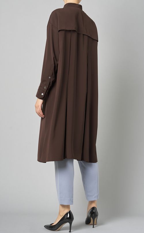 タックプリーツシャツワンピース