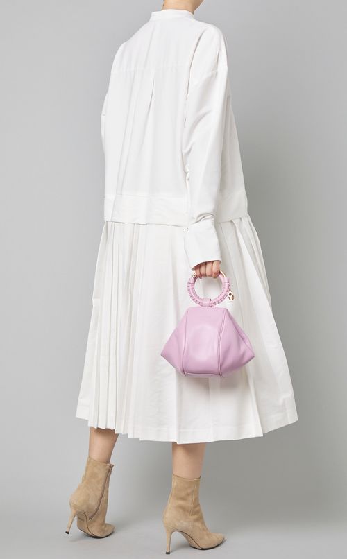 プリーツ切替シャツワンピース