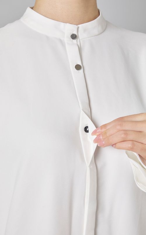 プリーツ切替シャツワンピース