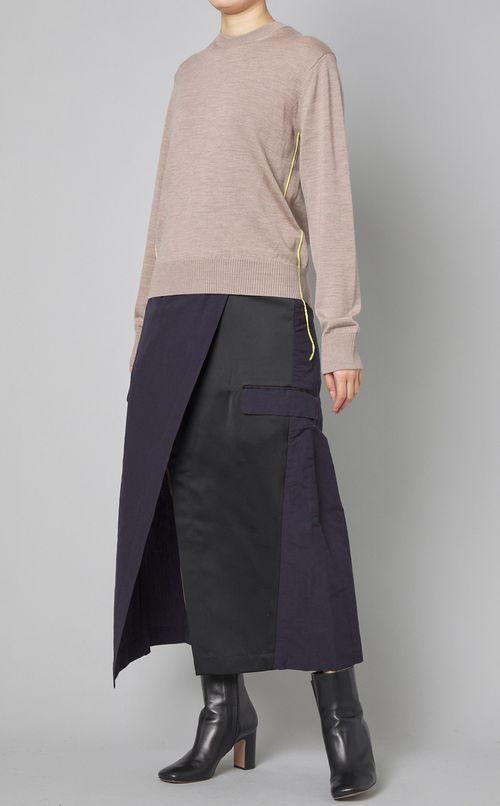 ウールクルーネックラインニッ卜