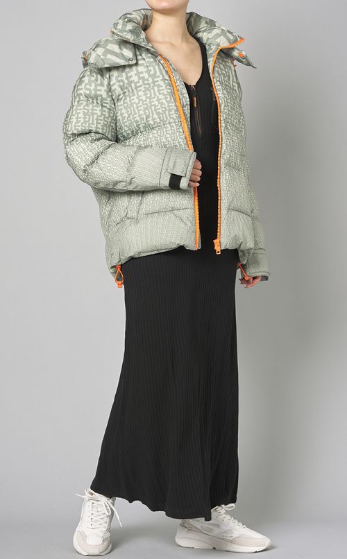 Vネックジャージリブワンピース