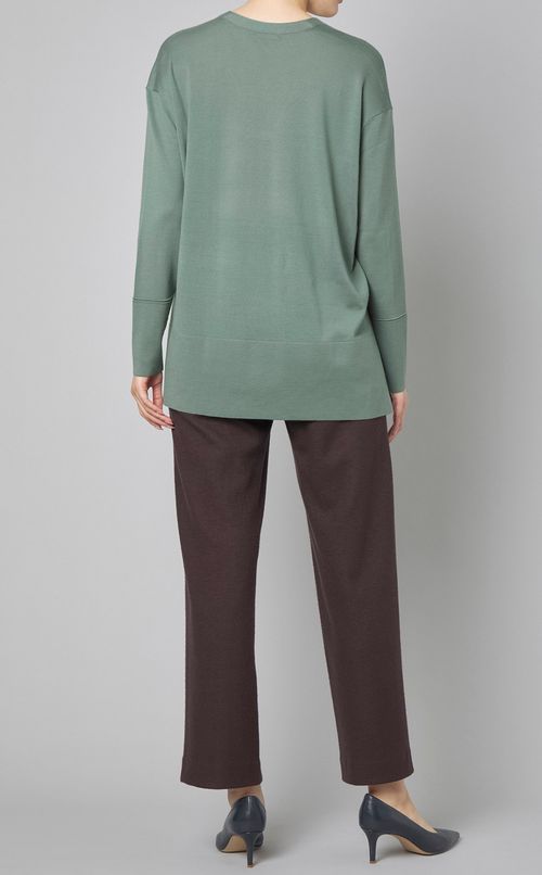 ウールVネックハイゲージニット