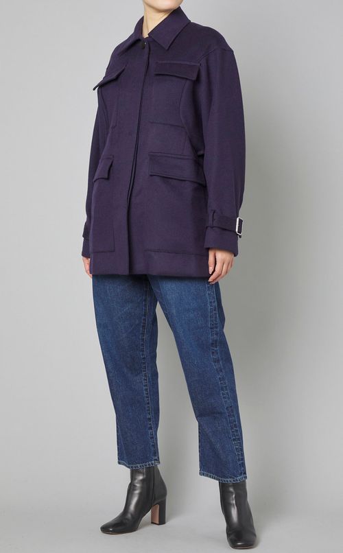 ウールビッグポケッ卜ジャケットコート