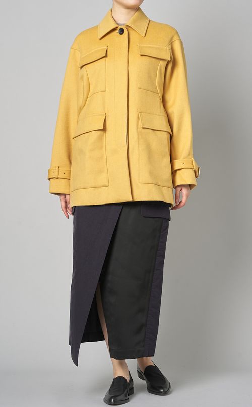 ウールビッグポケッ卜ジャケットコート