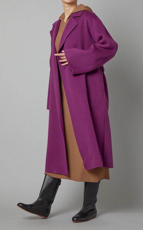 リブニットフーディワンピース