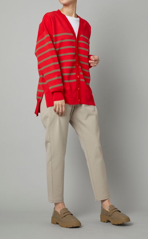 ボーダーワイドカーディガン