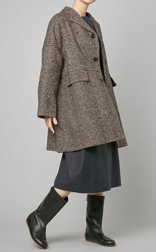 ヘリンボーンオーバーサイズコート