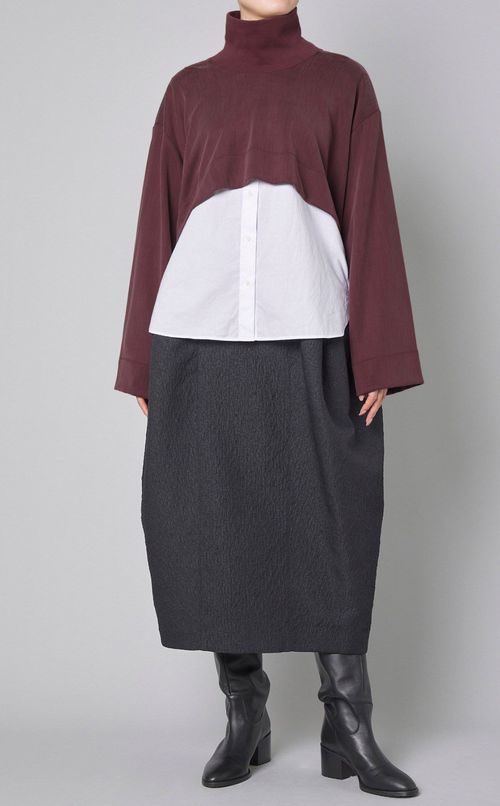 ダブルニットジャージクロップトップス