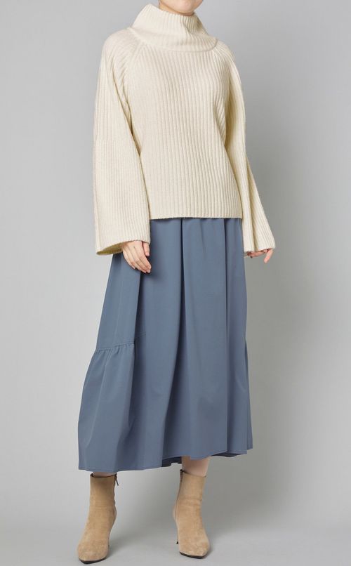 ラムミックスオフタートルニット