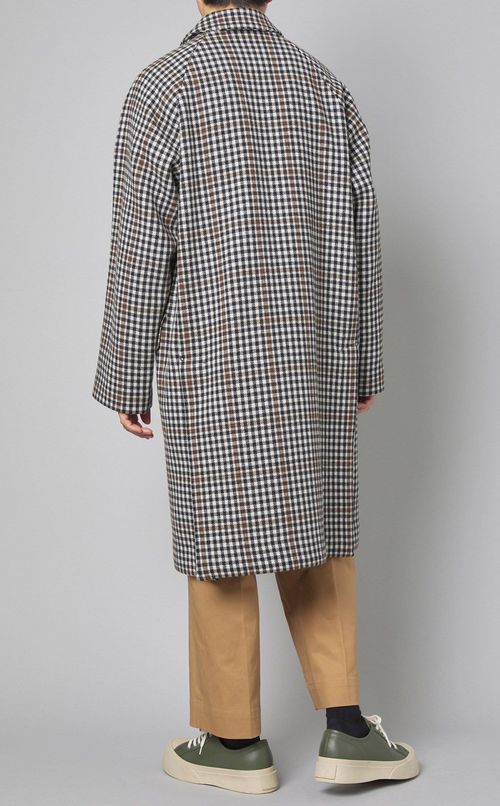 チェックメルトンバルカラーコート