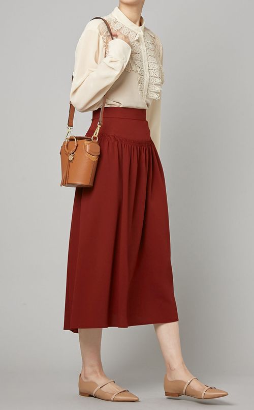 ギャザーフレアミディスカート