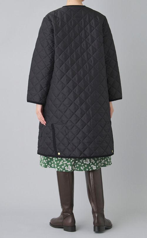 キルティングダブル仕立てロングコート