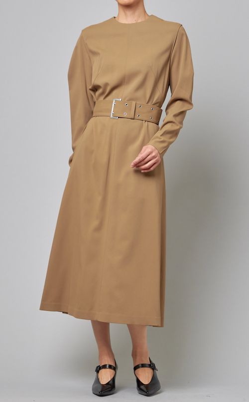 ベルト付ロングワンピース