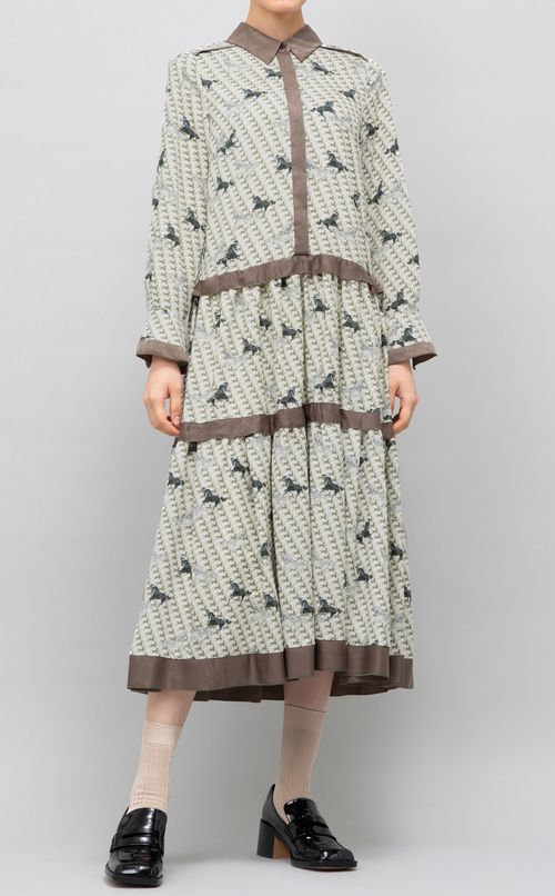 ホースプリントフレアワンピース