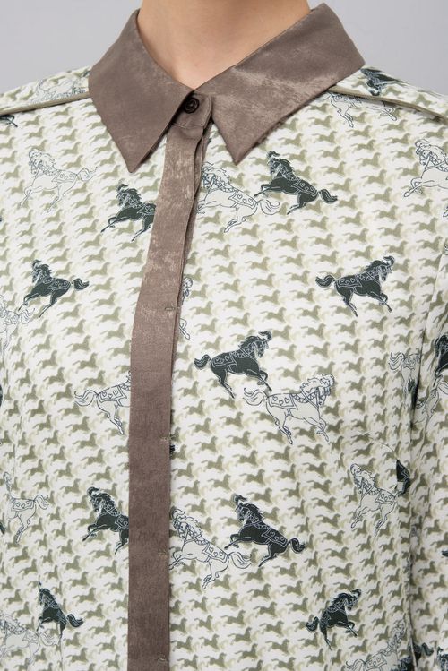 ホースプリントフレアワンピース