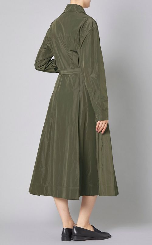 ナイロンタフタベルテッドコートワンピース