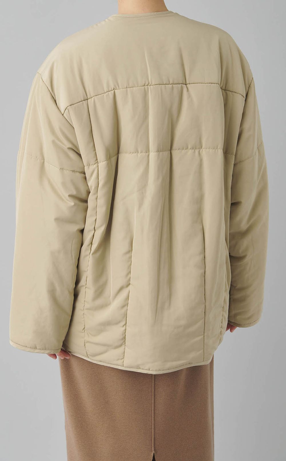 リバーシブルノーカラーブルゾン